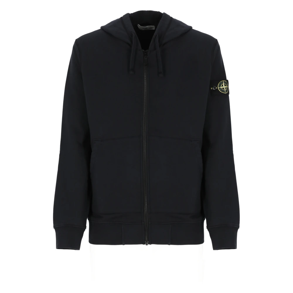 Stone Island Blauwe Katoenen Hoodie Blue Heren