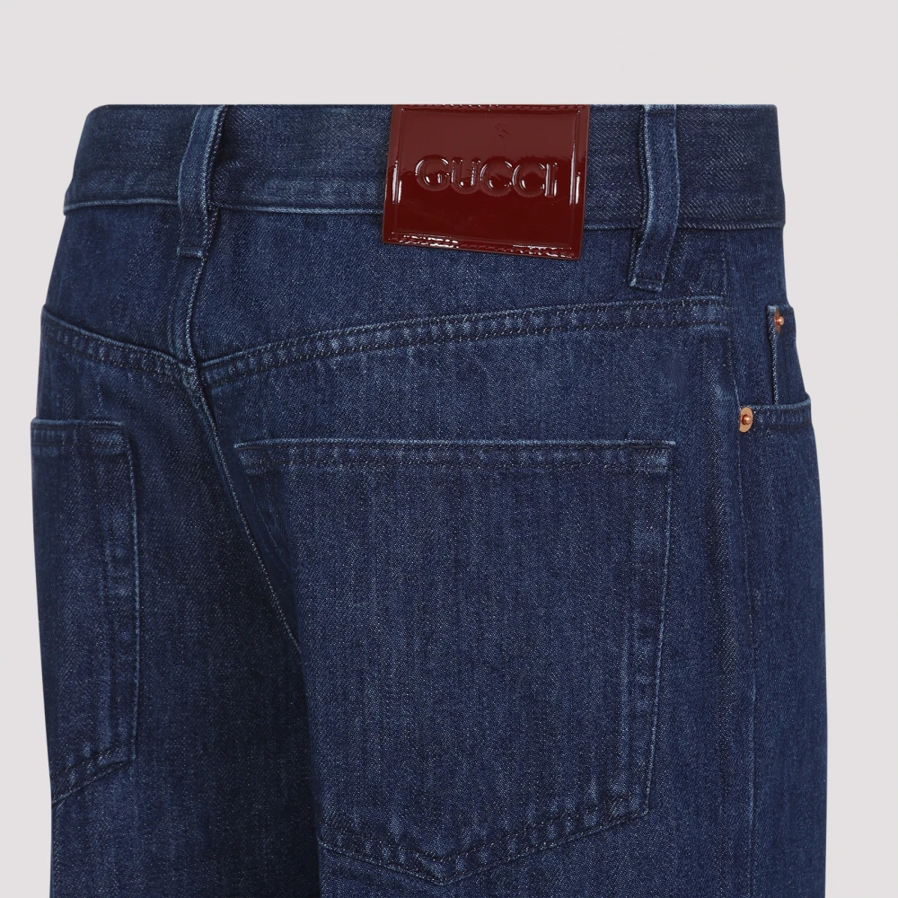 Gucci Ballerina Stijl Denim Jeans Blue Dames