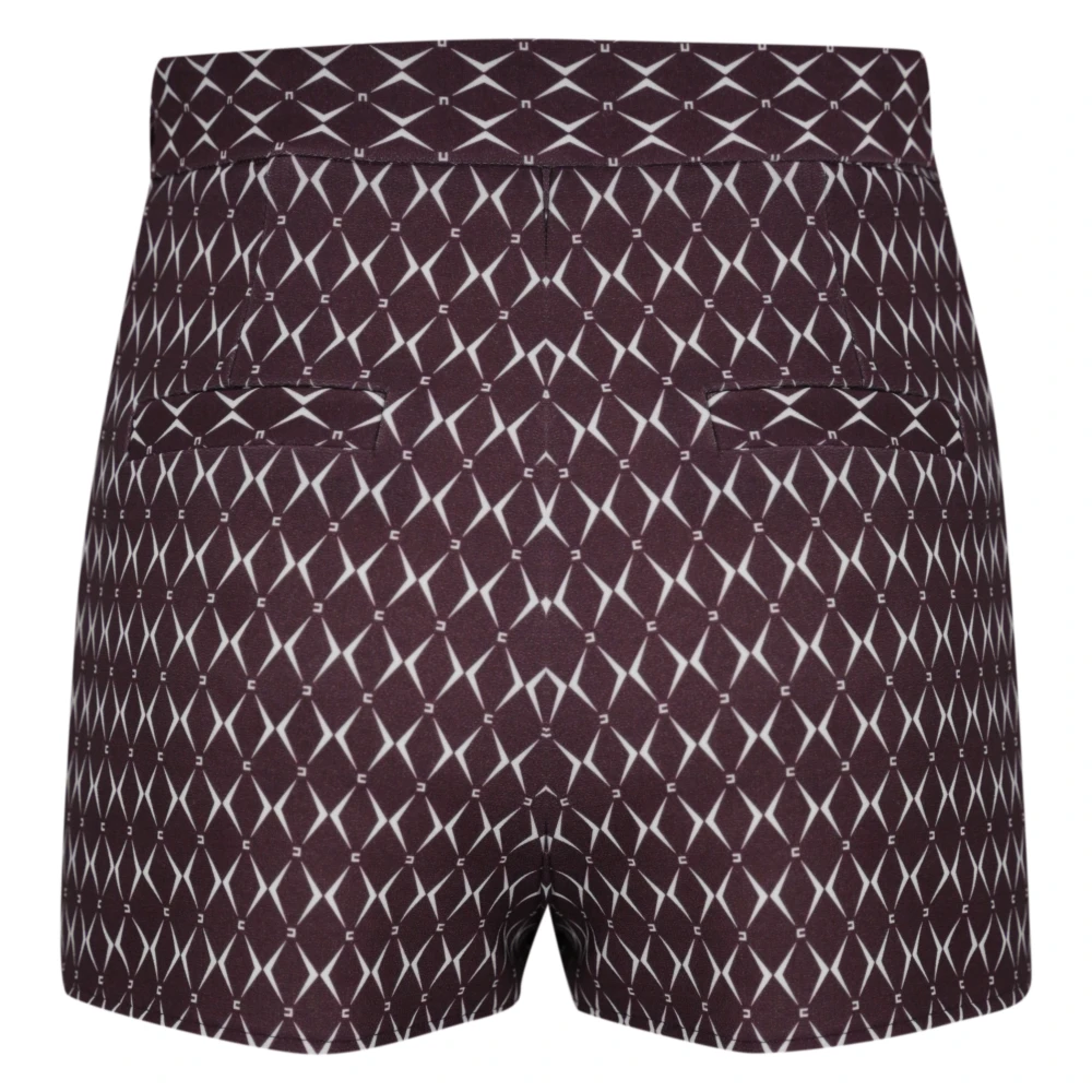 Elisabetta Franchi Hoge taille stretch crepe shorts met slanke pasvorm Red Dames