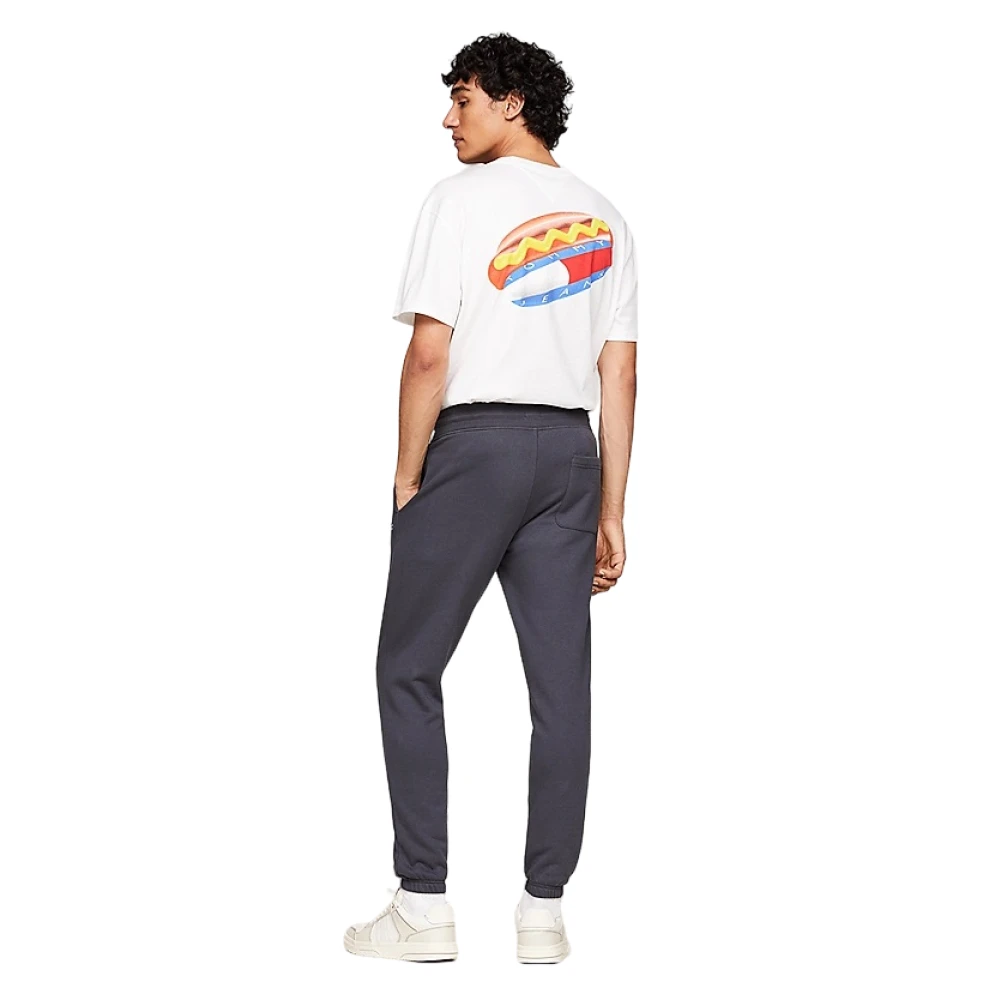 Tommy Jeans Grijze Geborstelde Katoenen Joggers Slim Fit Gray Heren