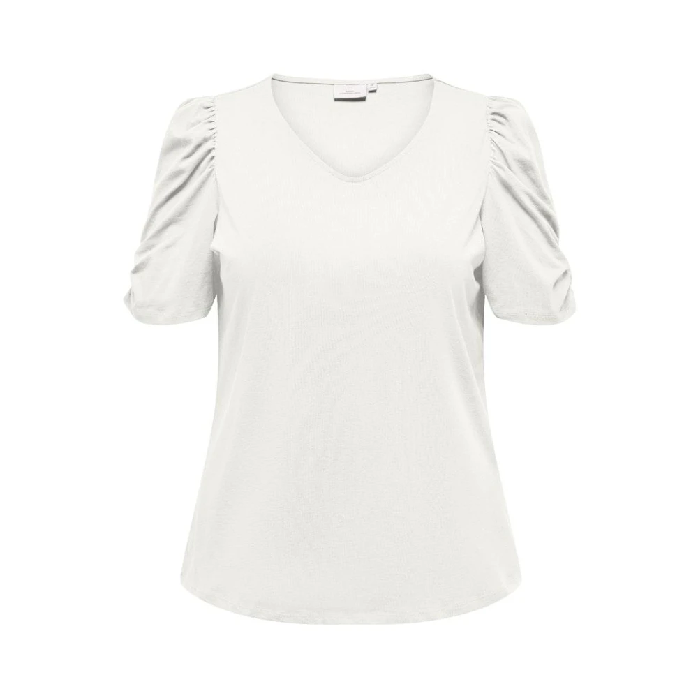 Only Carmakoma V-Neck Top Cloud Dancer White Dames