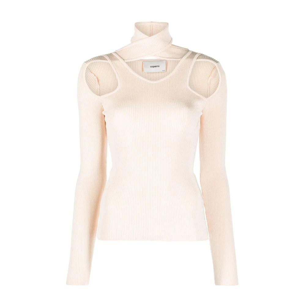 Coperni Women's Beige Knit Jumper Casual Jumper - Turtlenecks - L - Knitwear