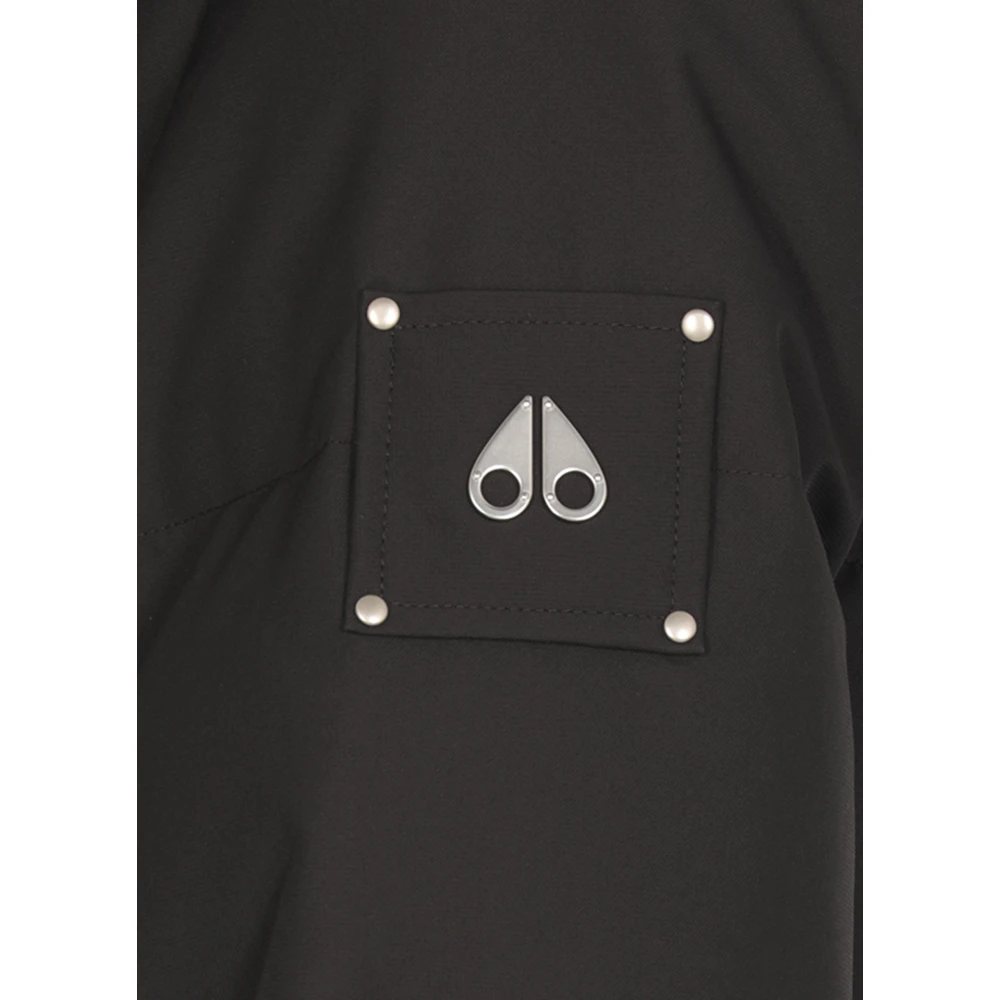 Moose Knuckles Gewatteerde Zwarte Donsjas met Hoge Hals Black Dames