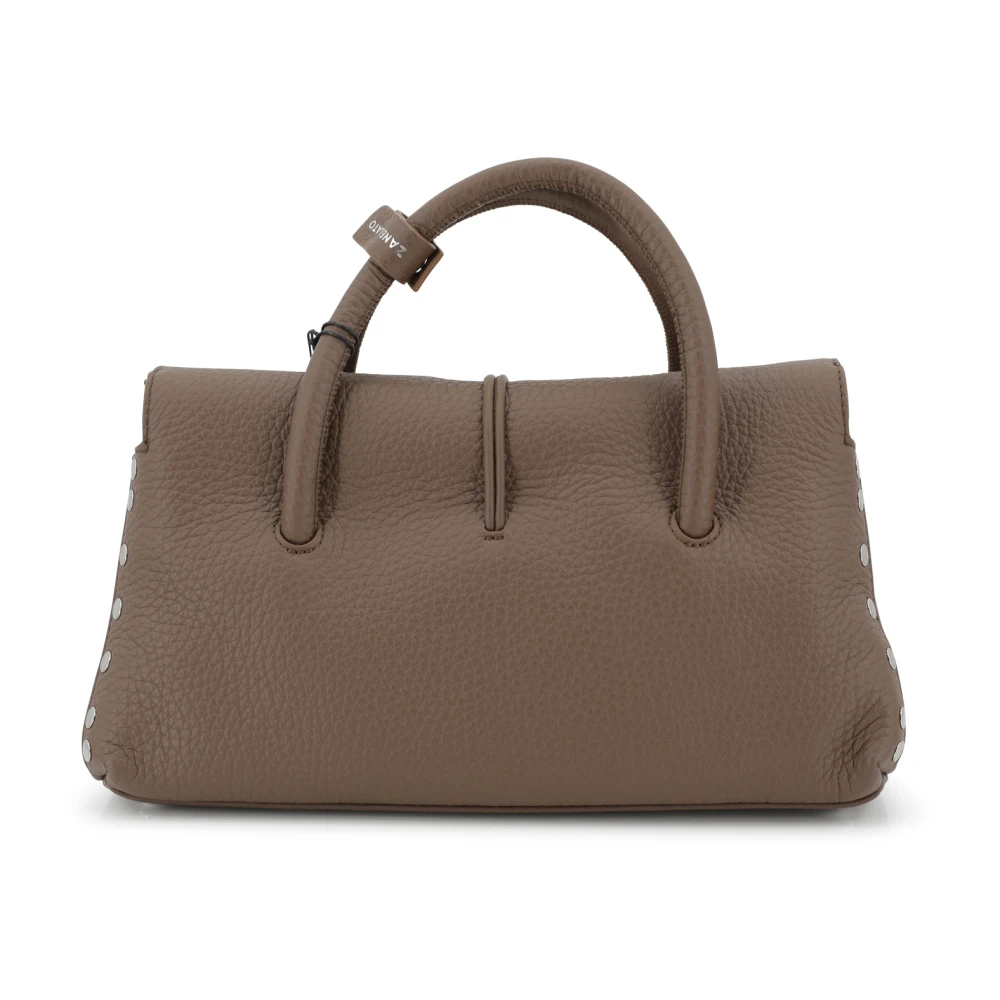Zanellato Bruine leren tas met klep Brown Dames