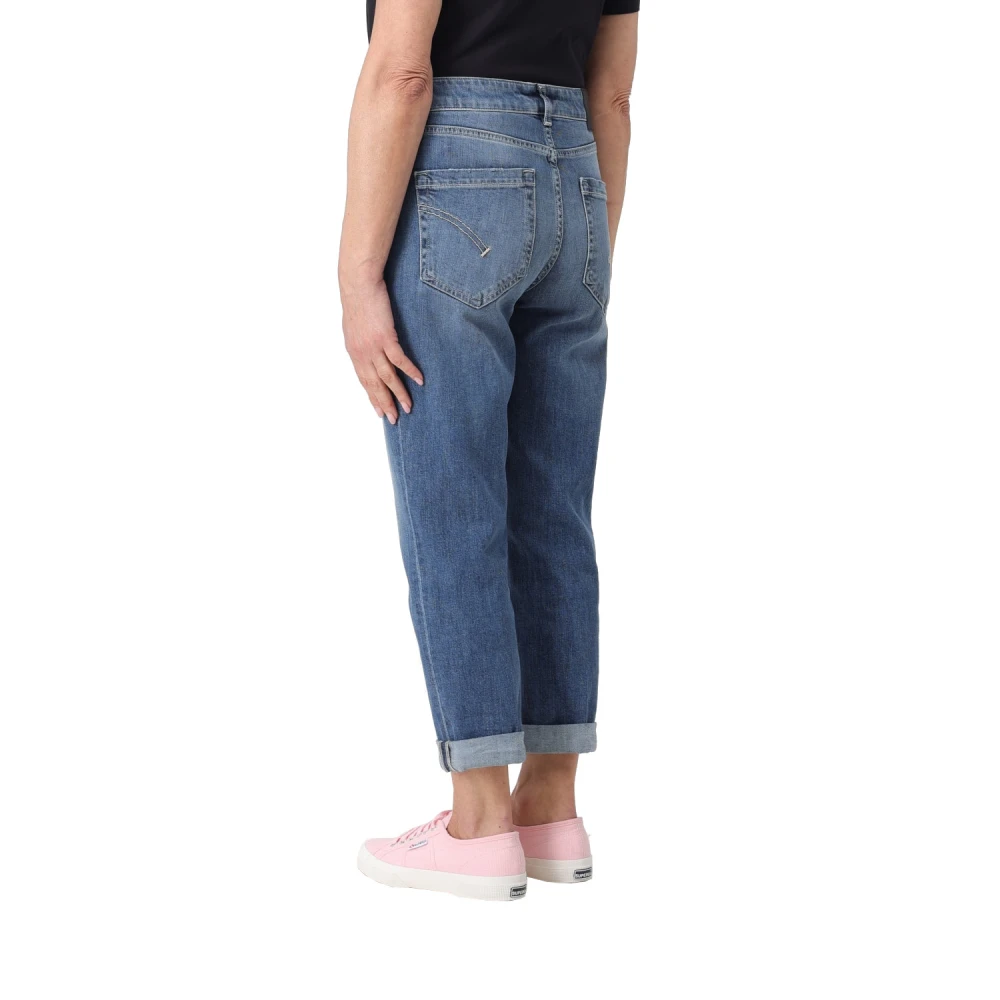 Dondup Blauwe Loose Fit Enkellange Jeans Blue Dames