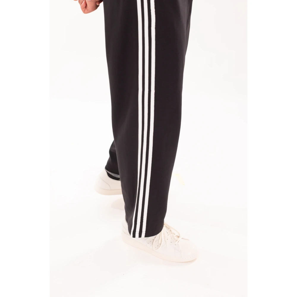 Y-3 Zwarte losse trackpants met 3 strepen Black Heren