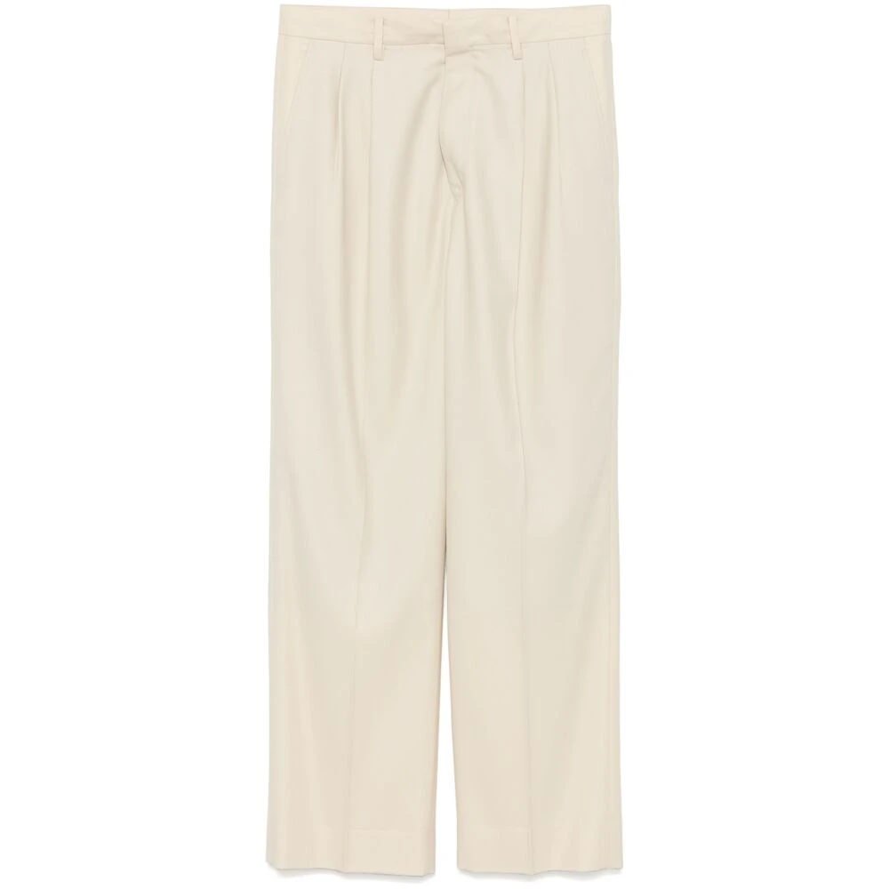 Auralee Beige Wol Twill Broek Beige Heren