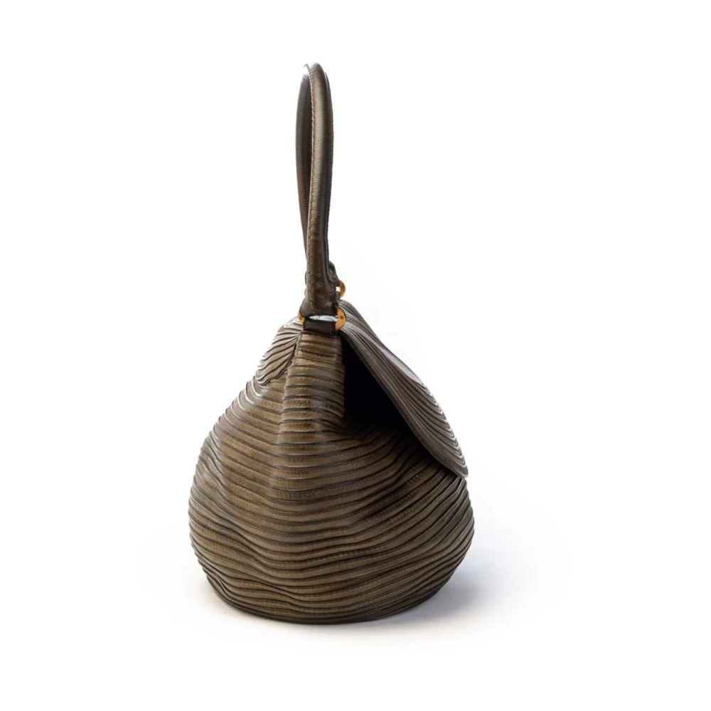 Majo Leren schoudertas met magnetische sluiting Green Dames