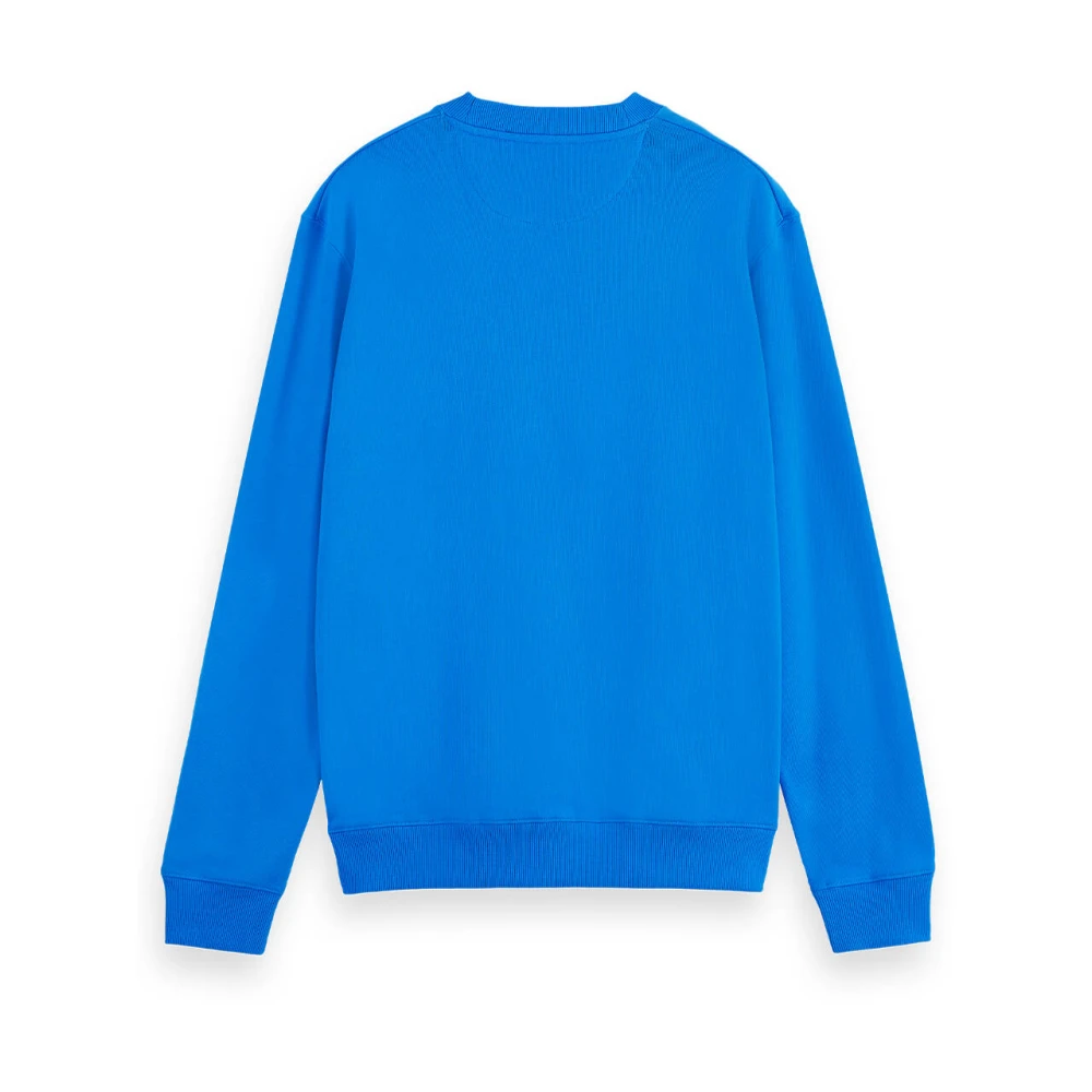 Scotch & Soda Kern Badge Logo Crew Sweatshirt Blue Heren