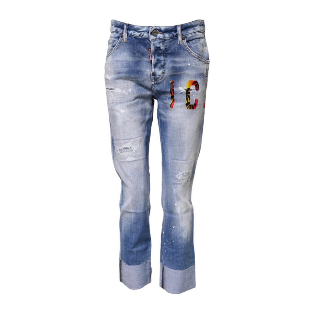 Dsquared2 Women's Blue Skinny Denim Jeans With Logo