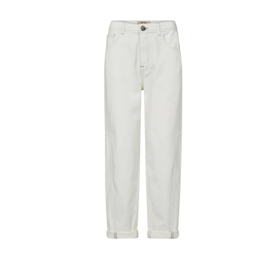 Mos Mosh White Casual Boyfriend Jeans - Female - Straight Fit Jeans - W29 - Jeans