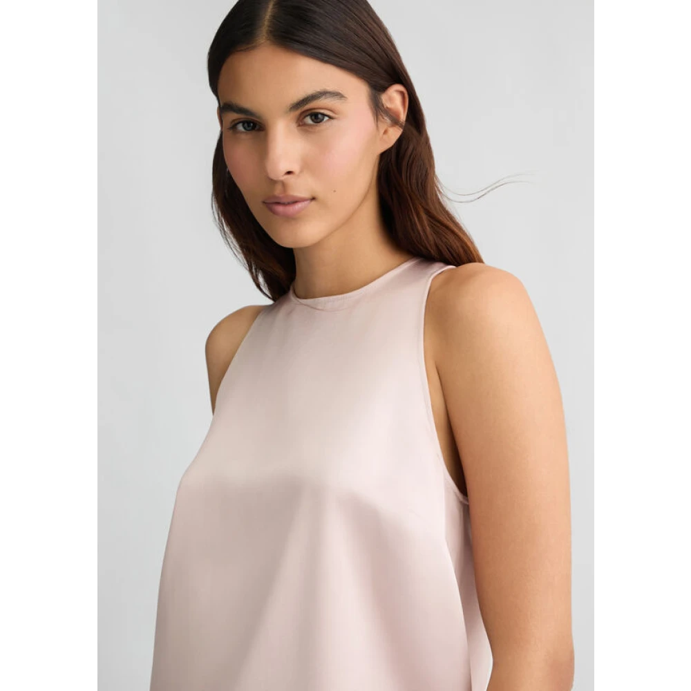 Liu Jo Elegante Roze Satijnen Top met Strik Pink Dames