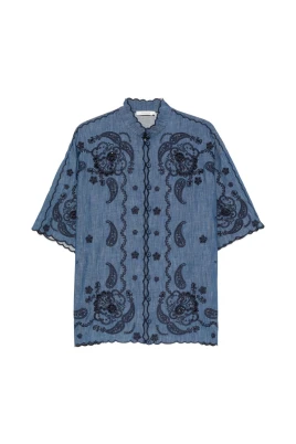 Aster Broderad Denimskjorta