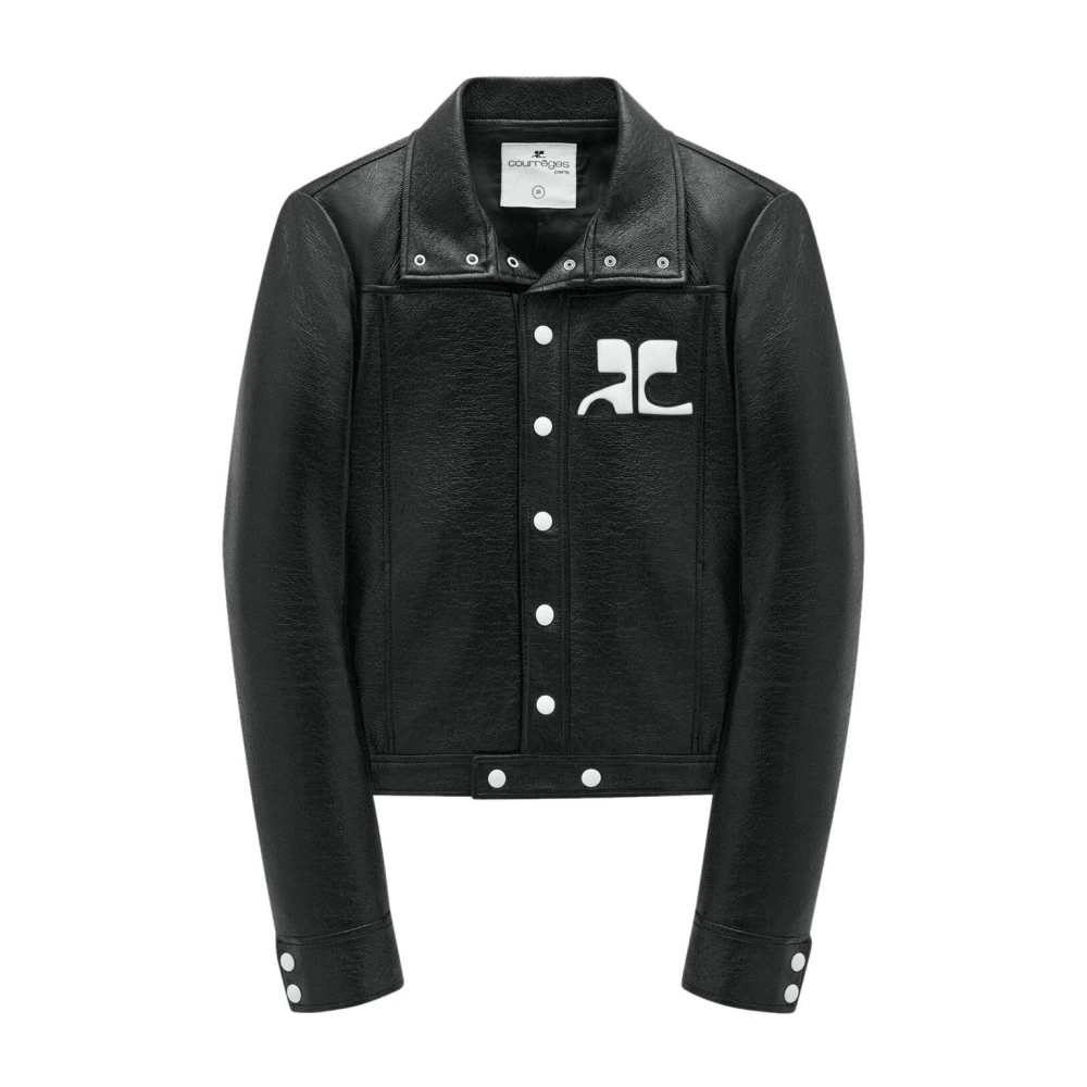 Courrèges Logo-Patch Faux-Leren Jack Black Heren