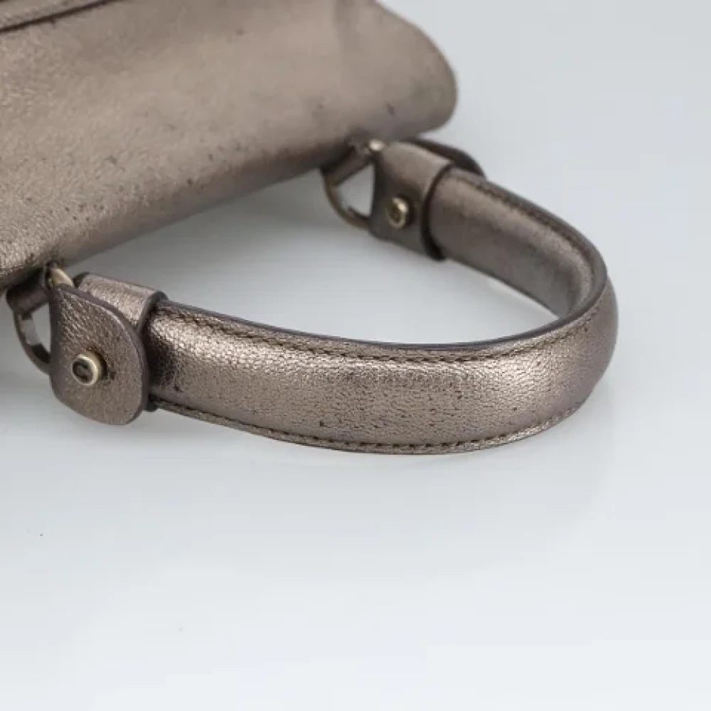 Salvatore Ferragamo Pre-owned Leather handbags Gray Dames