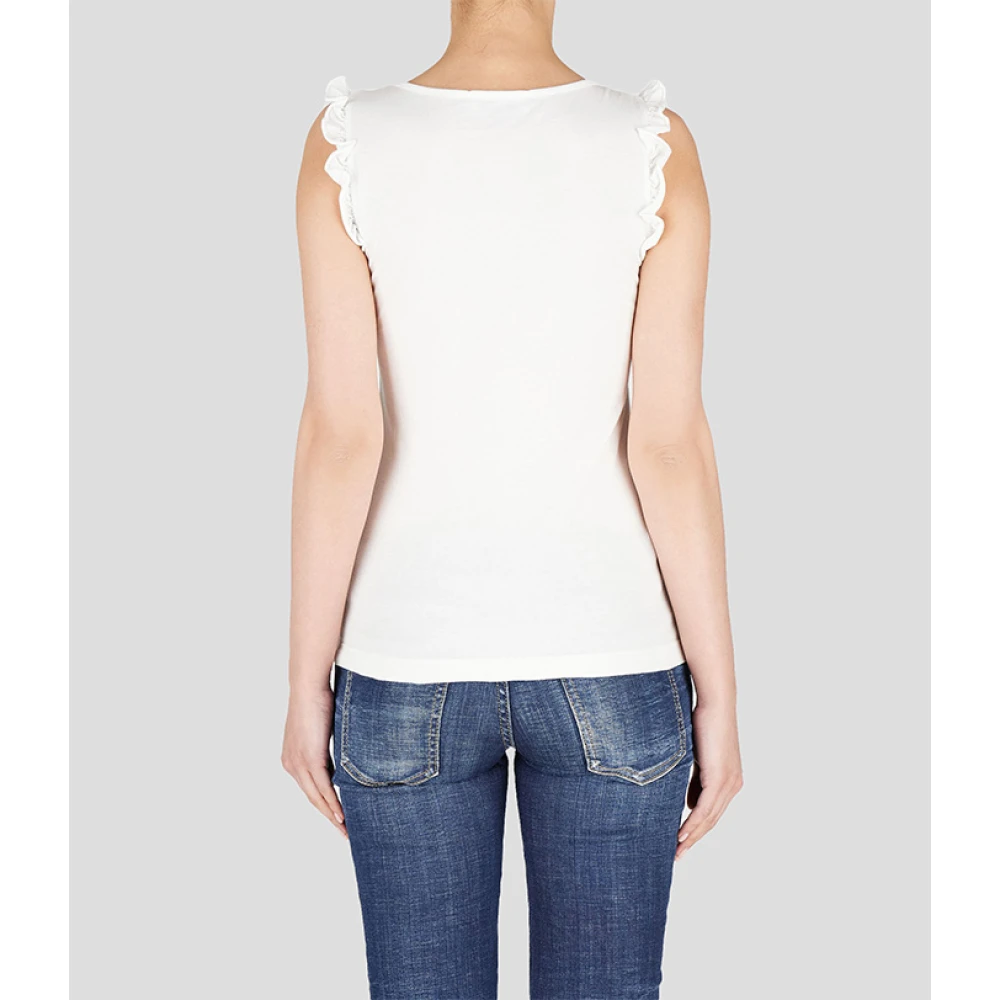 Dsquared2 Witte Katoenen Pizza Cami Top White Dames