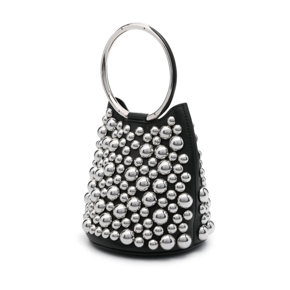 Alaïa Studded Bucket Tas in Zwart Leer Black Dames