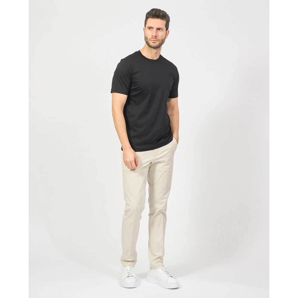 Hugo Boss Zwart Katoenen Ronde Hals T-shirt Black Heren