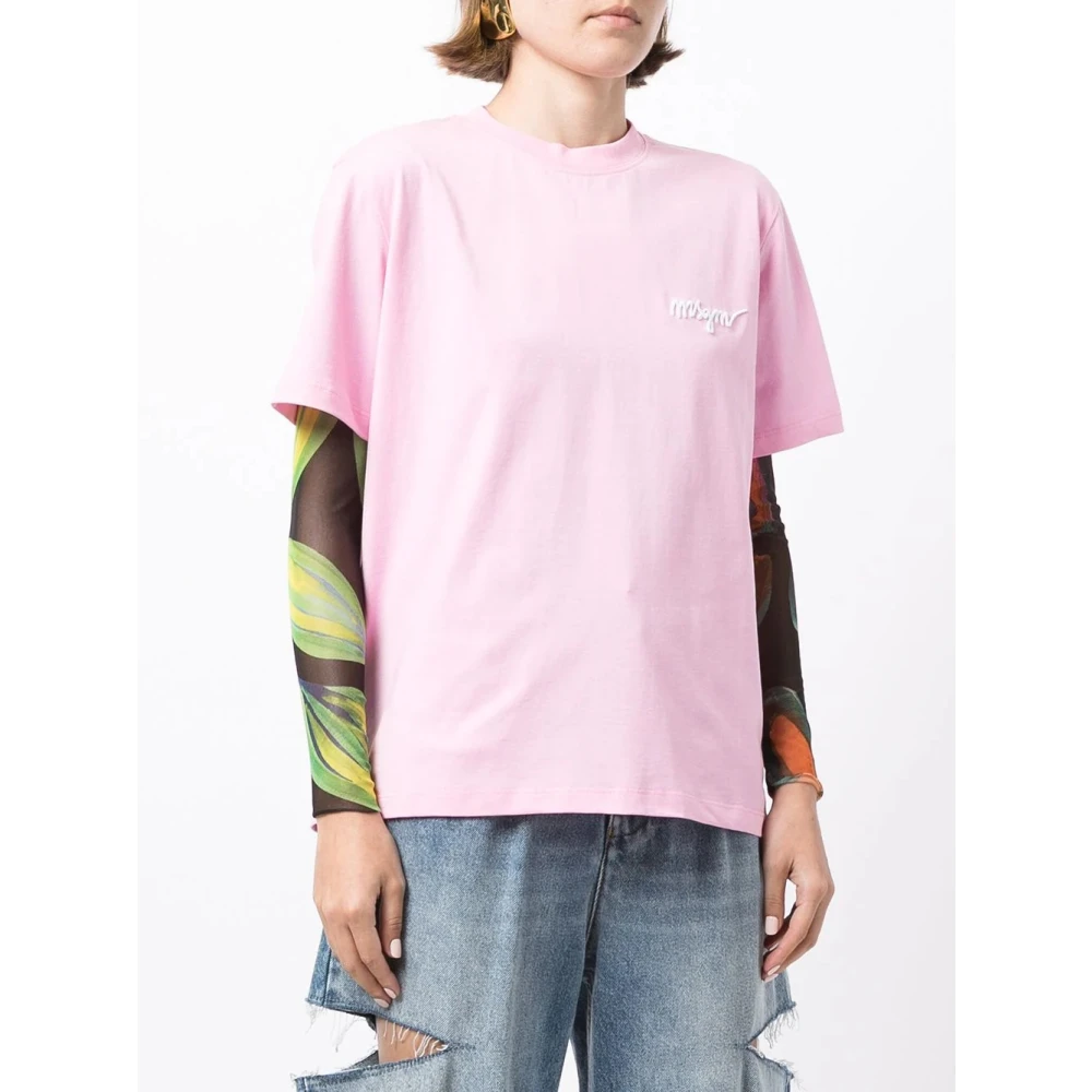Msgm Stijlvolle T-Shirts Pink Dames
