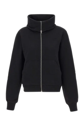Hög hals dragkedja hoodie