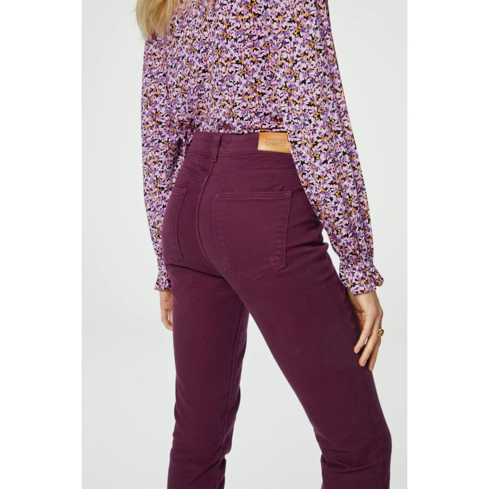 Fabienne Chapot Flare Denim Broek Purple Dames