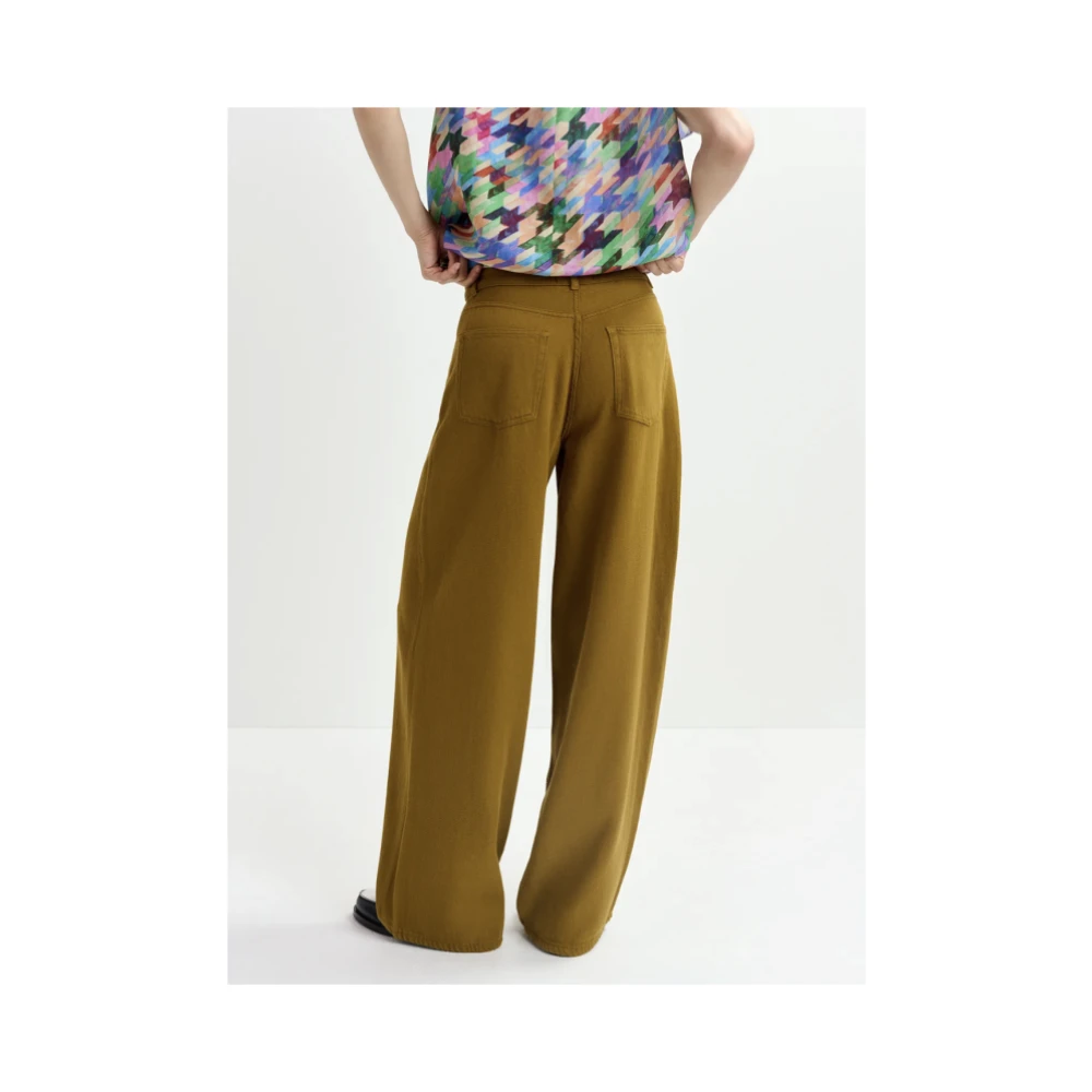 Essentiel Antwerp Wijde Pijp Denim Jeans Brown Dames