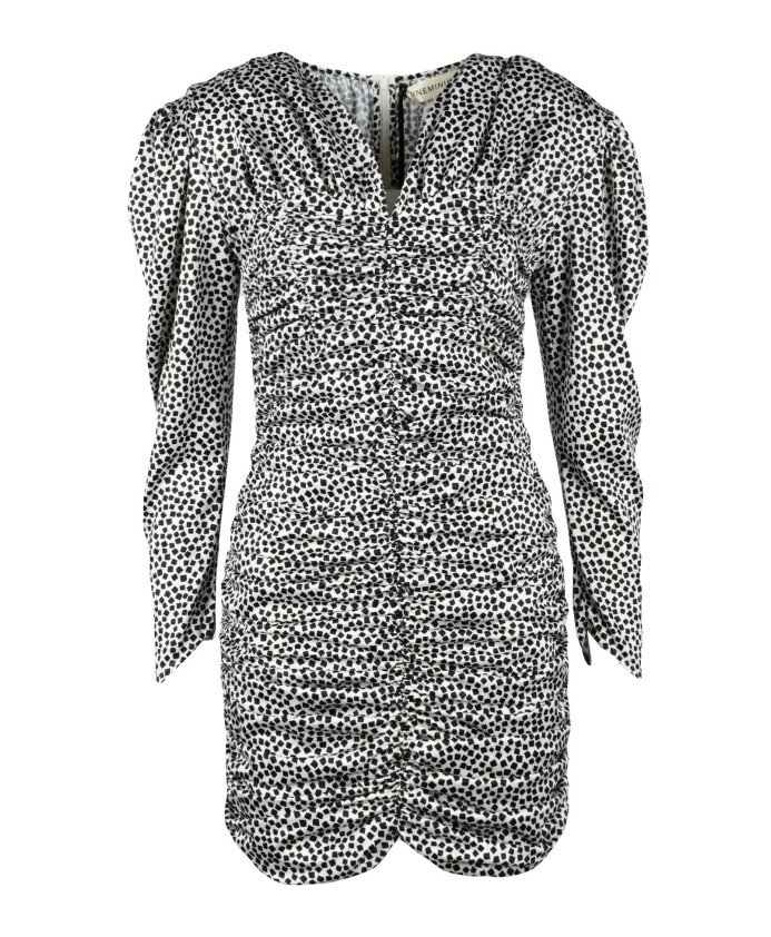 robe-courte-plissee-avec-manches-bouffantes