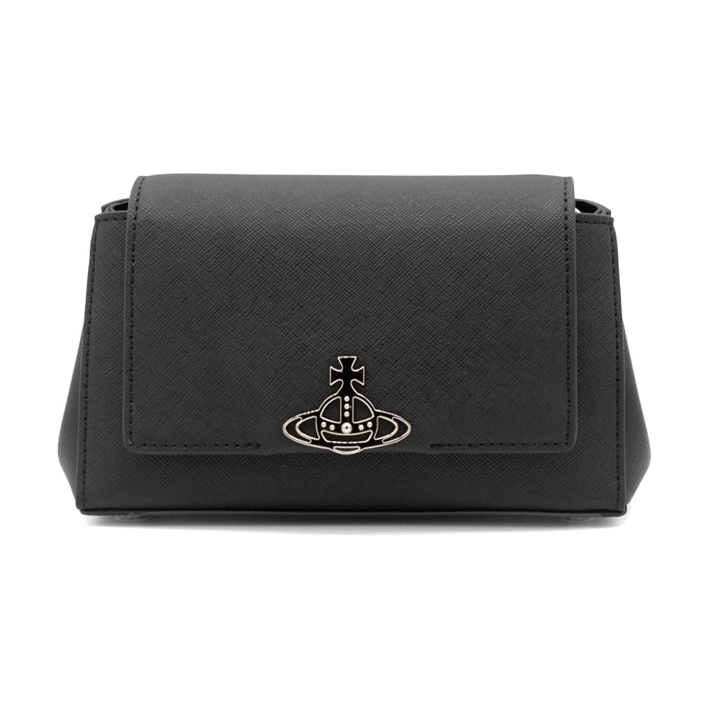 Vivienne Westwood Zwarte Schoudertas met Zilveren Hardware Black Dames