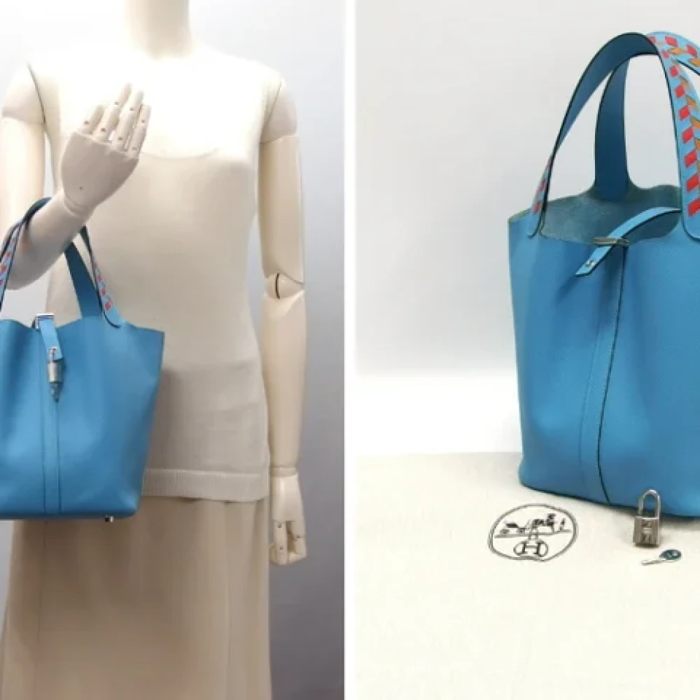 Hermès Vintage Pre-owned Fabric handbags Blue Dames