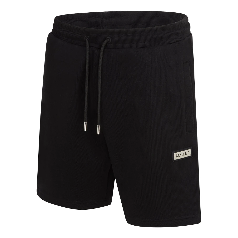 Mallet London Zwarte Plaque Shorts Comfort Stijl Black Heren
