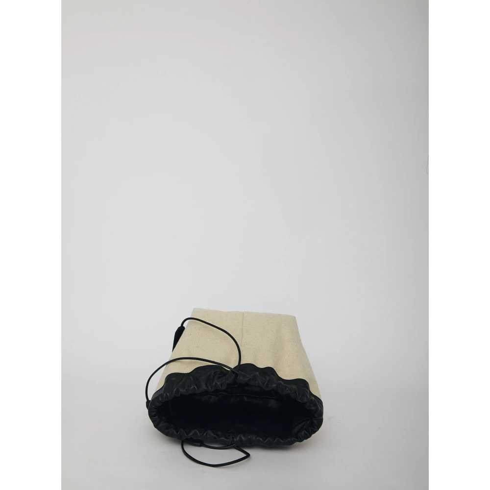 Jil Sander Crèmekleurige Linnen Dumpling Bucket Tas Beige Dames