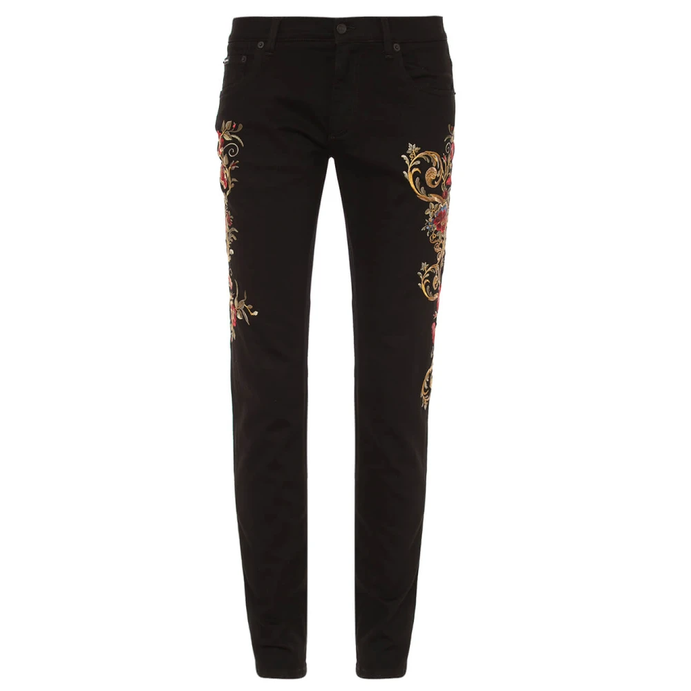 Dolce & Gabbana Slim Fit Denim Jeans Black Heren