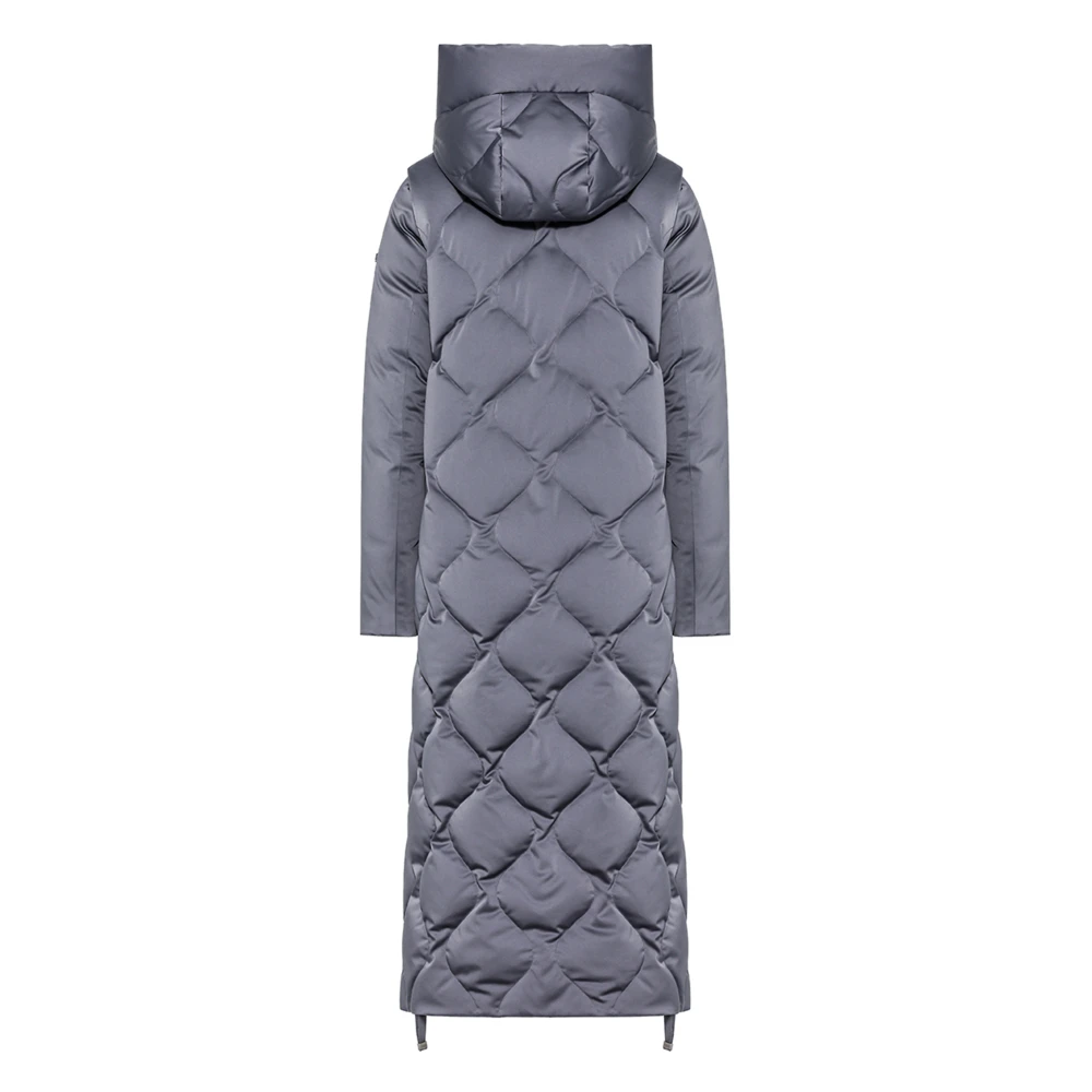 Duno Lange Puffer Parka Jas voor Vrouwen Gray Dames