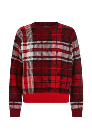 Blød bomuldssweater med Tommy Tartan Rouge Print