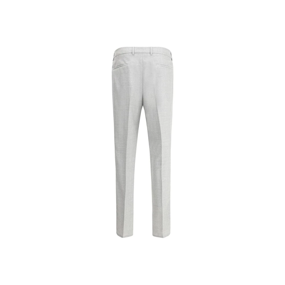 BRUNELLO CUCINELLI Gemêleerd Patroon Wollen Broek Klassieke Pasvorm Gray Heren