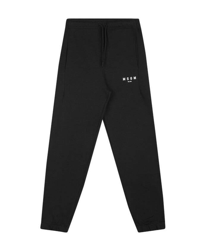 black-logo-print-sweatpants-elasticated-cuffs