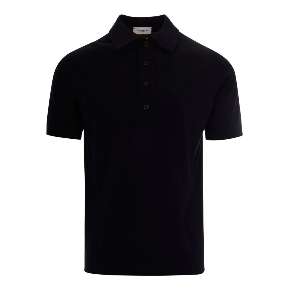 Paolo Pecora Men's Black Polo Shirts, 2XL, Maglia A Polo