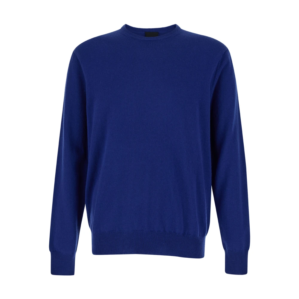 Plain Units Blauwe Cashmere Crewneck Sweater Blue Heren