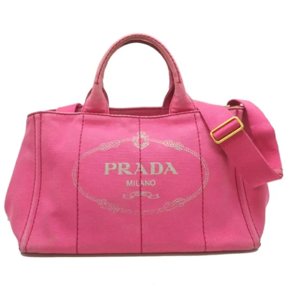 Prada Vintage Pre-owned Canvas prada-bags Pink Dames