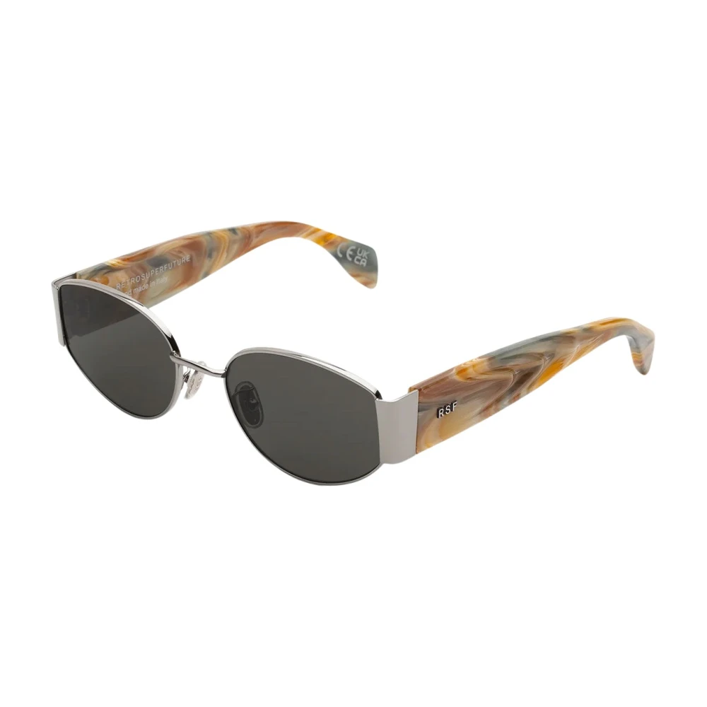 Retrosuperfuture Unisex Green Bqi X Boogie Sunglasses Metal Beige Round Normal - Image 3
