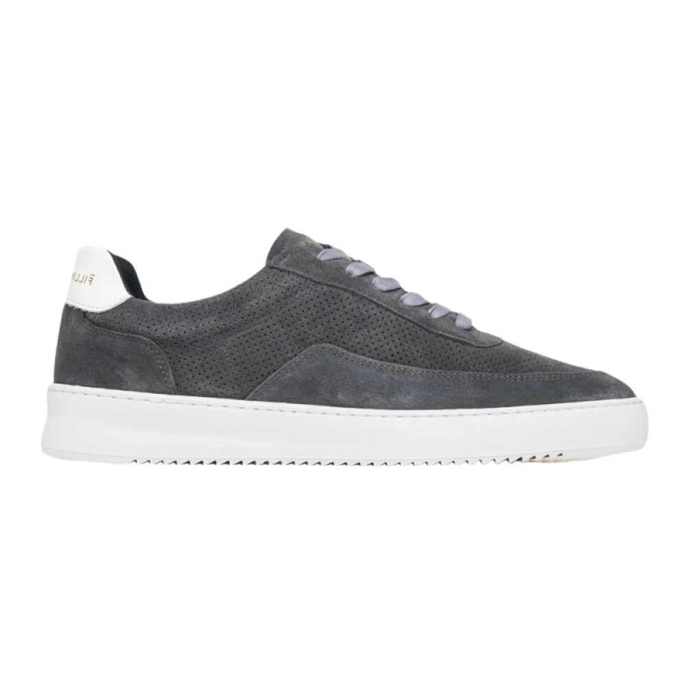 Filling Pieces Geperforeerde donkergrijze sneakers Heren Schoenen Grijs