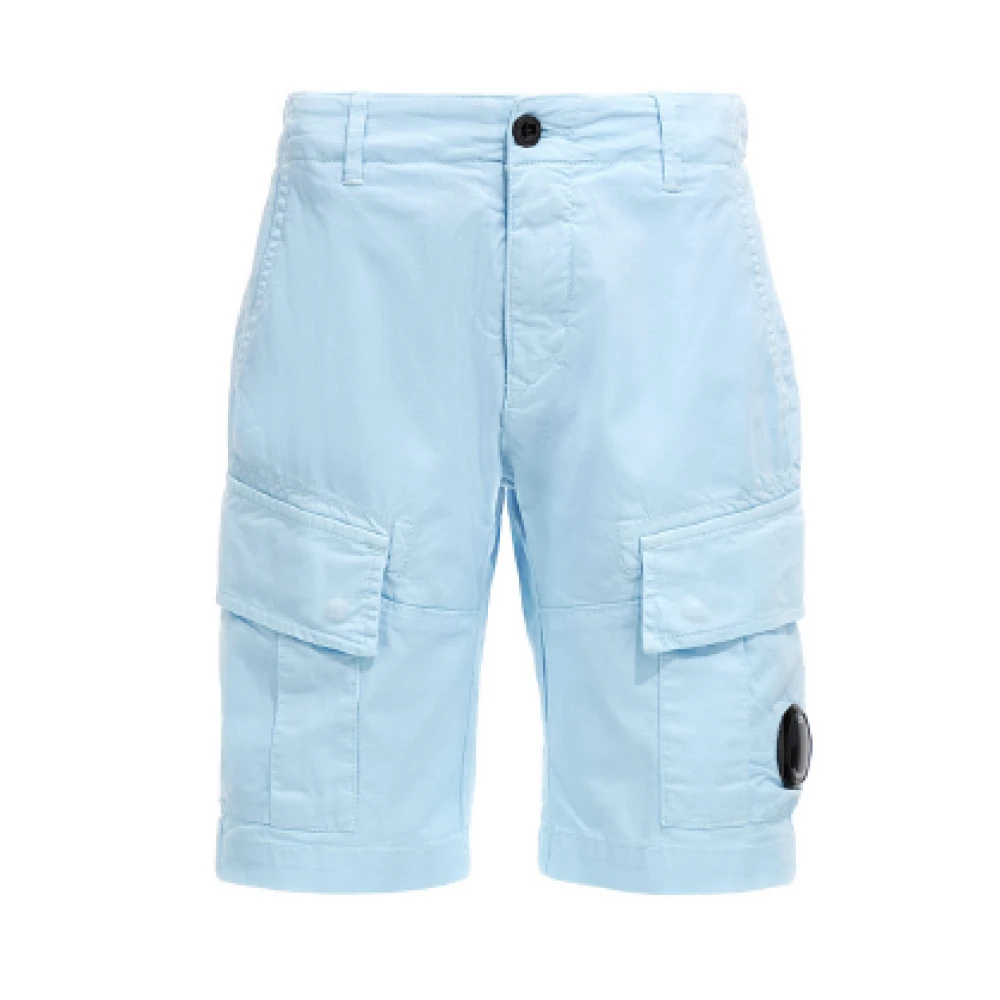 C.p. Company Boys Blue Shorts, 3 Y, Lens Cotton Bermuda Shorts