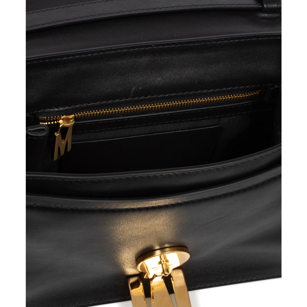 Moschino Eenvoudige Crossbody Tas met Verstelbare Band Black Dames