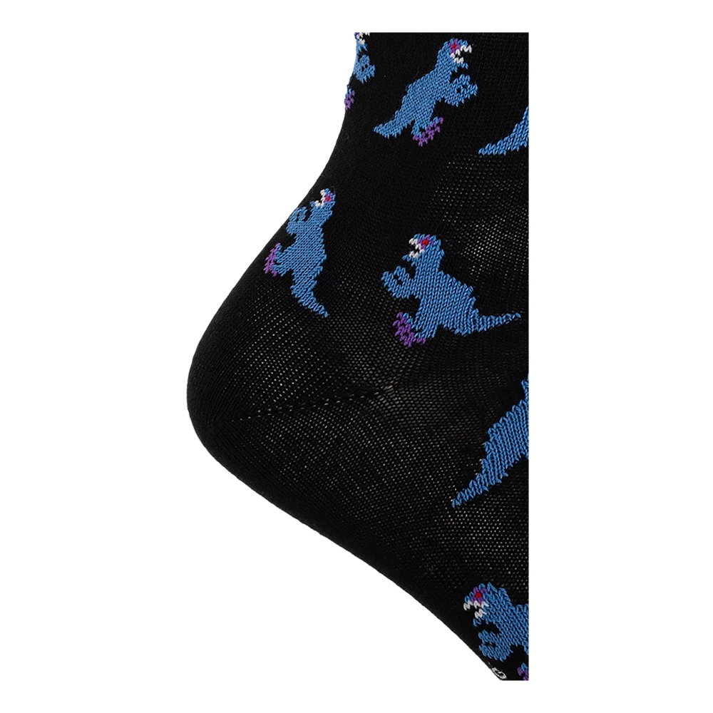 Paul Smith Katoenen sokken met dinosaurusmotief Black Heren