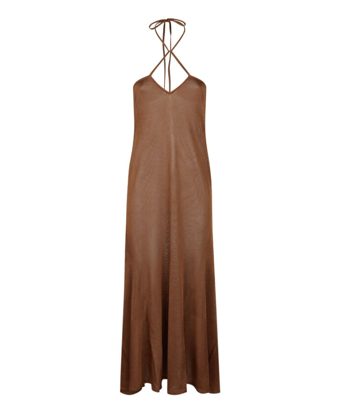 bronze-maxi-dress-halter-neck-ankle