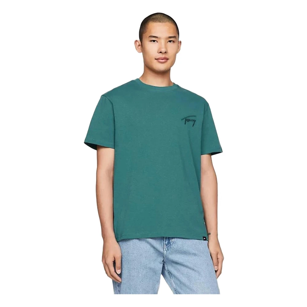 Tommy Hilfiger Reg Signature T-shirt Green Heren