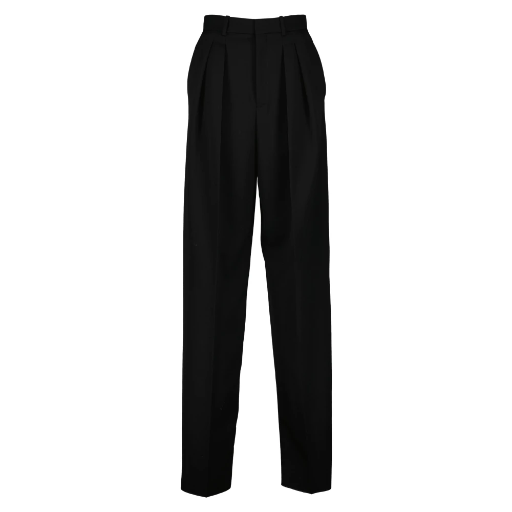 Saint Laurent Women's Black Wide Leg Trousers - Wide Trousers - M - Trousers