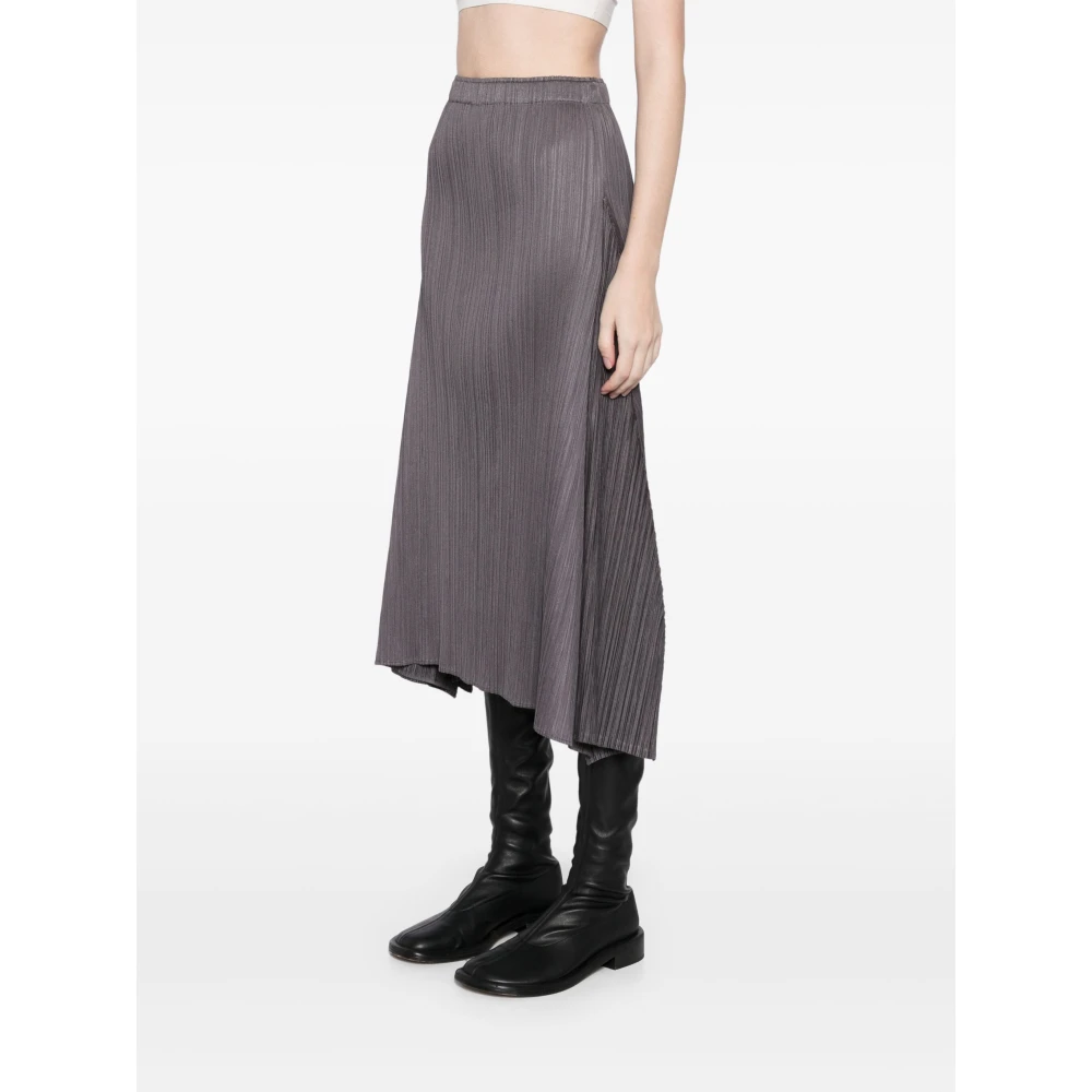 Issey Miyake Stijlvolle Geplooide Rok voor Vrouwen Gray Dames