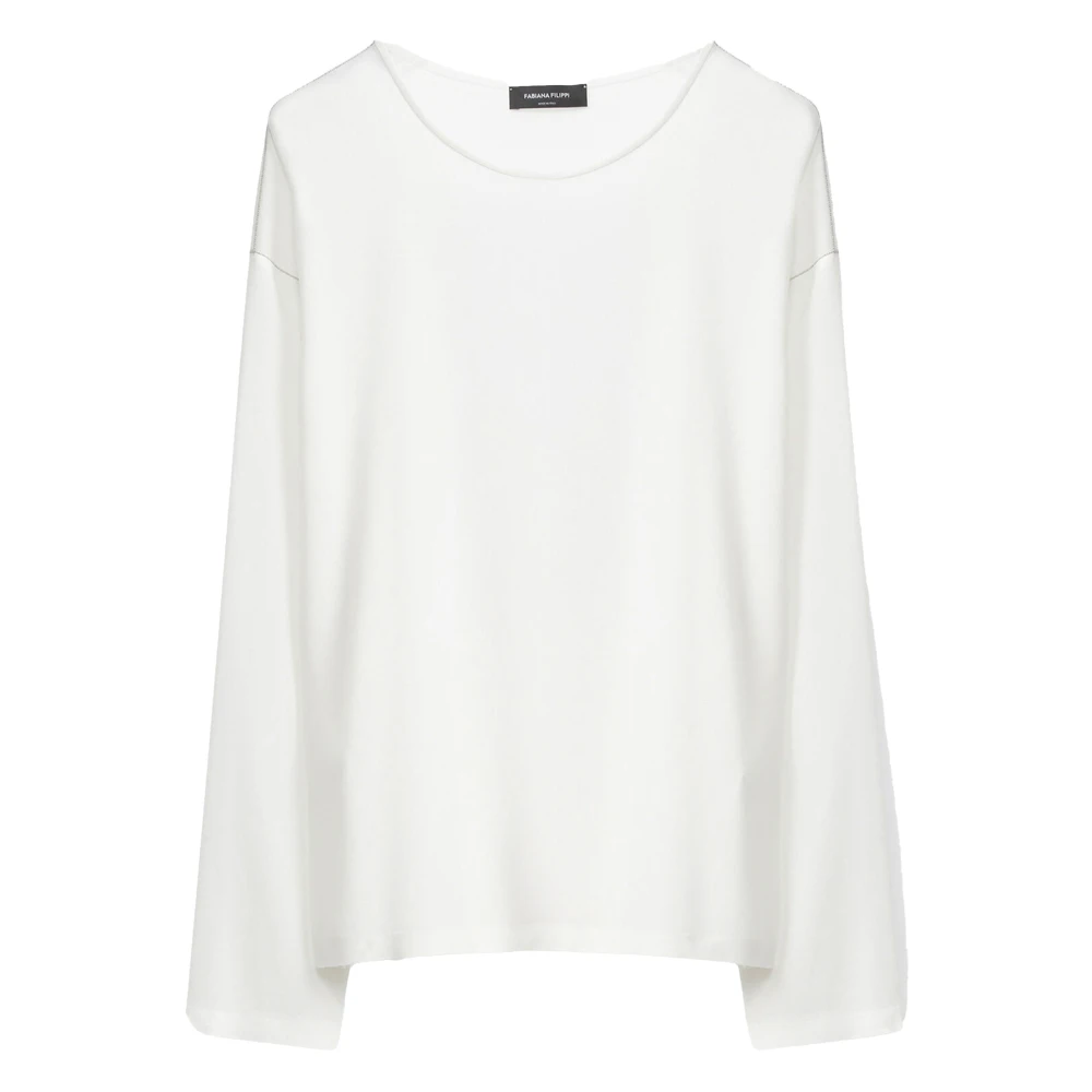 Fabiana Filippi Elegant Silkesblus för Kvinnor White, Dam