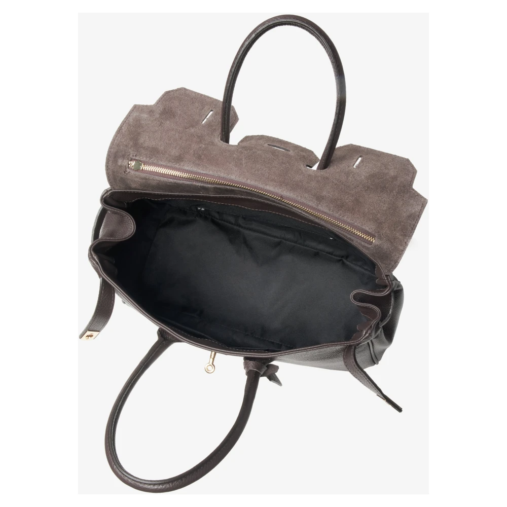 Estro Donkerbruine Satchel Handtas voor Vrouwen gemaakt van Premium Italiaans Echt Leer Brown Dames